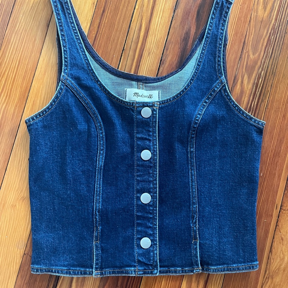 Madewell Blue Denim Tank Top